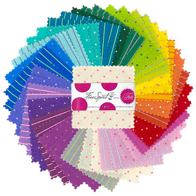 Tula Pink True Colors Tiny Dots & Stripes 2.5" Mini Charm Pack Bundle of 42 FB18MCTP.TINYCOOR Cotton Woven
