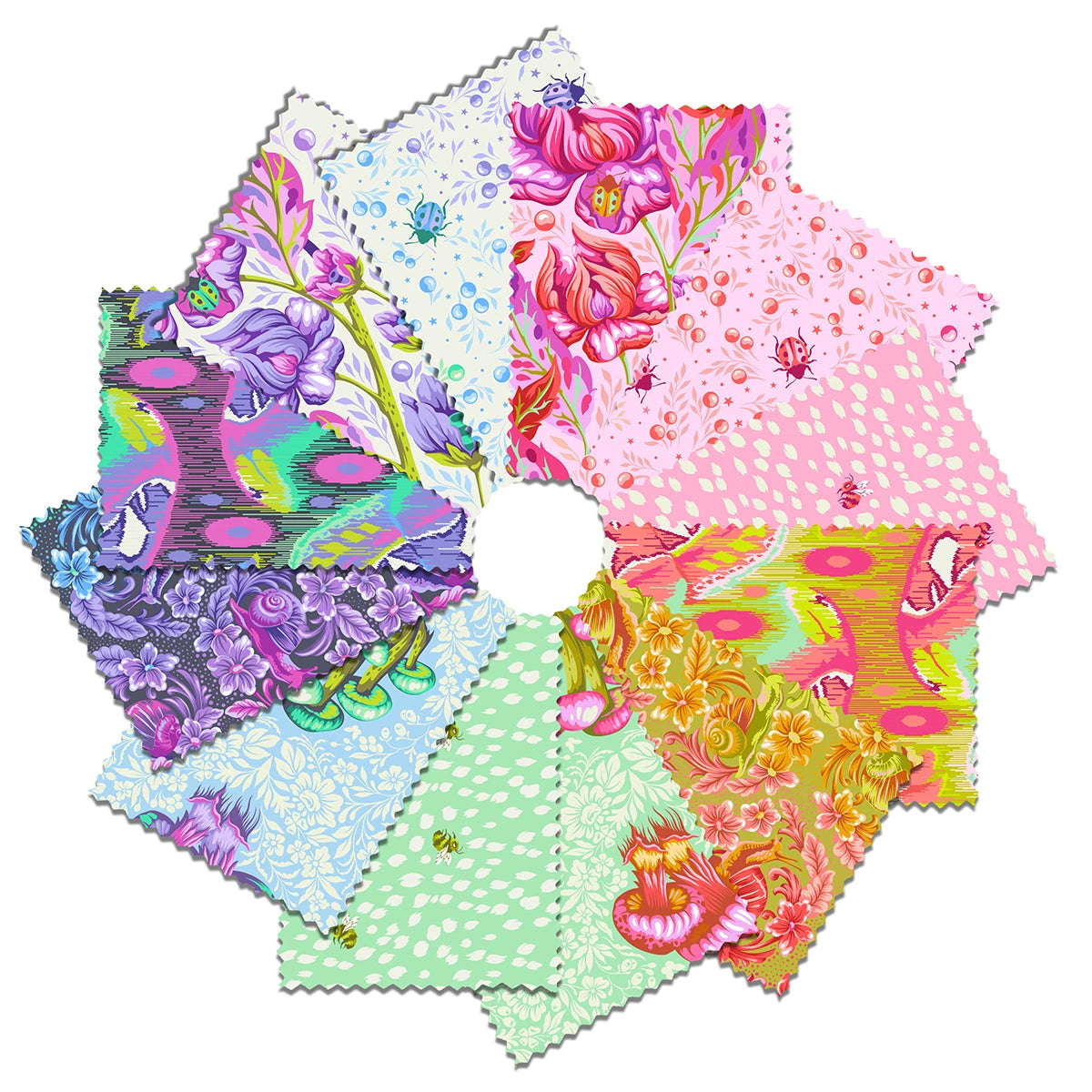Preorder March 2027: Down to Earth Tula Pink HY Stack of 12 Prints FB2HYTP.Downtoearth