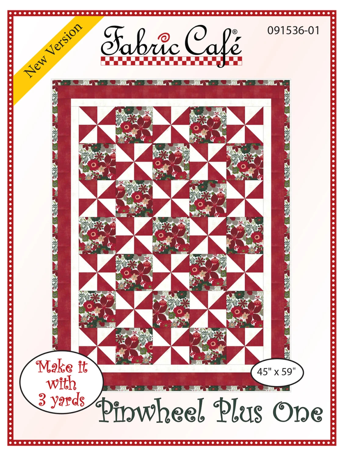 Pinwheel Plus One Pattern by Fabric Cafe FC091536-01