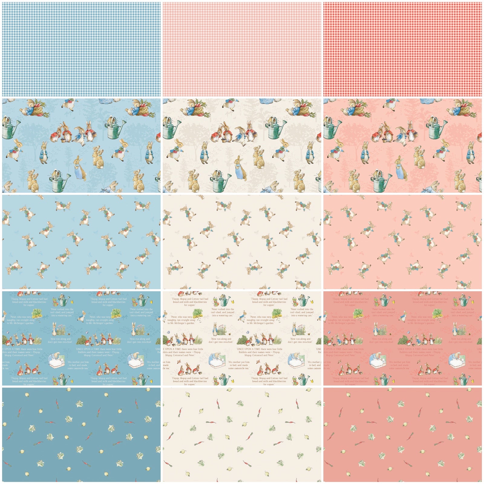 Licensed The Tale Of Peter Rabbit Fat Quarter Bundle of 15 Prints FQ-1 ...