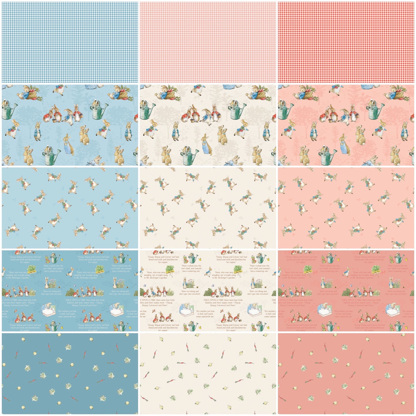 PREORDER ITEM - EXPECTED MAY 2024: Licensed The Tale Of Peter Rabbit Fat Quarter Bundle of 15 Prints   FQ-14700-15 Bundle