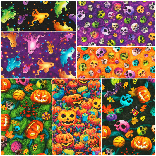 PREORDER ITEM - EXPECTED MARCH 2025: Bright Frights  Fat Quarter Bundle of 7 Prints BFFQ Bundle