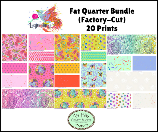 Preorder October 2026: Legendary Tula Pink FQ Bundle of 20 Fabric Prints FB4FQTP.Legendary