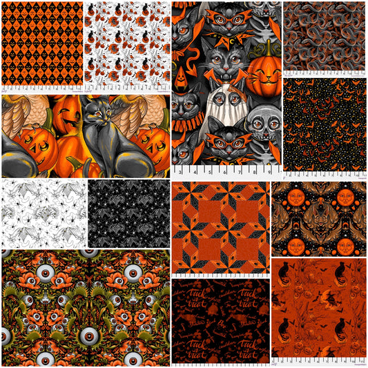 PREORDER ITEM - EXPECTED MAY 2025: Costumes & Cobwebs by Club Hauer Fat Quarter Bundle of 13 Prints Bundle