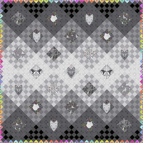 PREORDER ITEM - EXPECTED OCTOBER 2025: Tula Pink Graywork Fade to Gray Quilt Kit   KIT2QTTP.FADE Kit