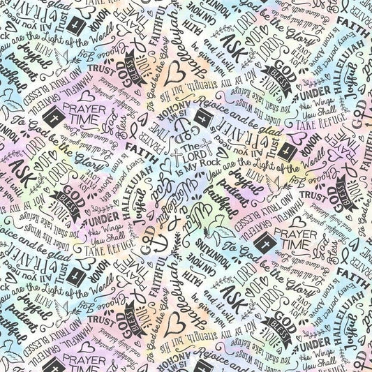 Faith Words Pastel GAIL-CD2738 Cotton Woven Fabric