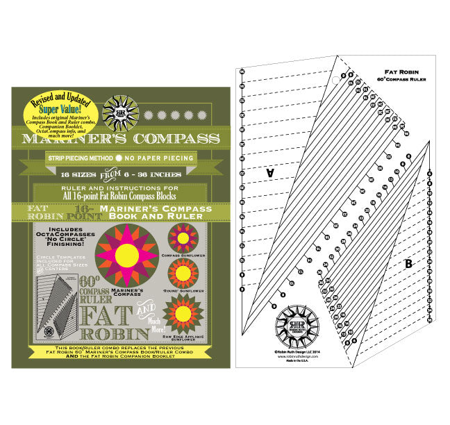 PREORDER ITEM - EXPECTED OCTOBER 2024: Fat Robin 16-Point Book/Ruler Combo . Required for Untamed by Tula Pink Quilt Kits No Shrinking Violet