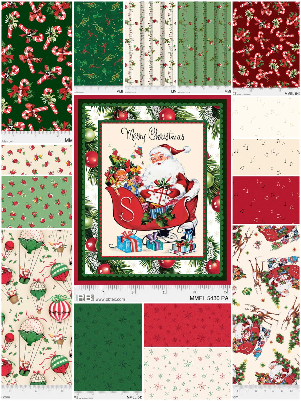 Merry Melody by Lesa Marino Fat Quarter Bundle of 15 Prints + 1 Panel   MMELFQ Bundle