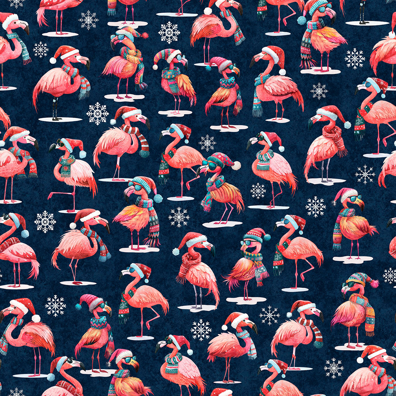 PREORDER ITEM - EXPECTED MAY 2025: Gotta Have it by Morris Creative Group Flamingos Dark Teal    31190Q Cotton Woven Fabric