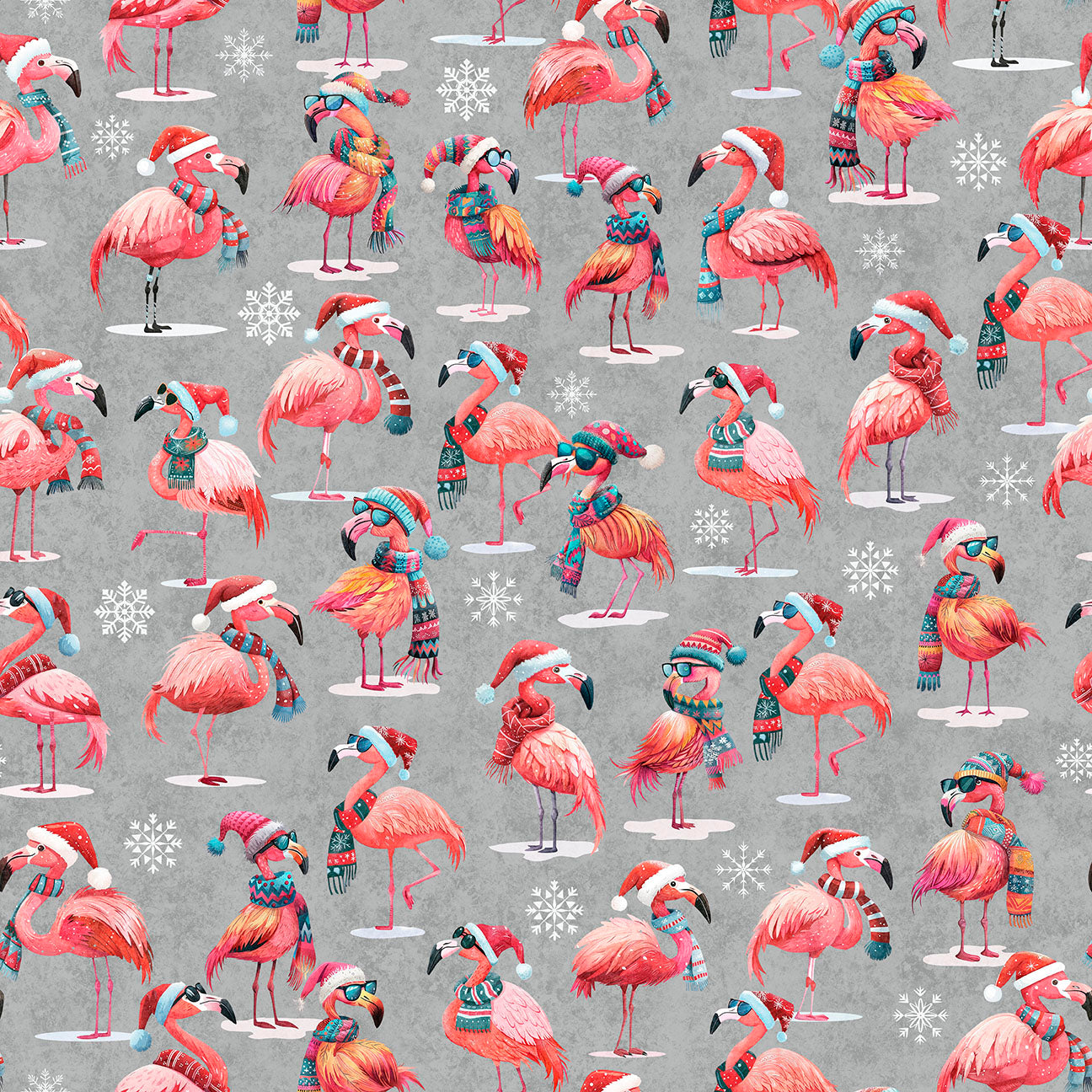 PREORDER ITEM - EXPECTED MAY 2025: Gotta Have it by Morris Creative Group Flamingos Gray    31190K Cotton Woven Fabric