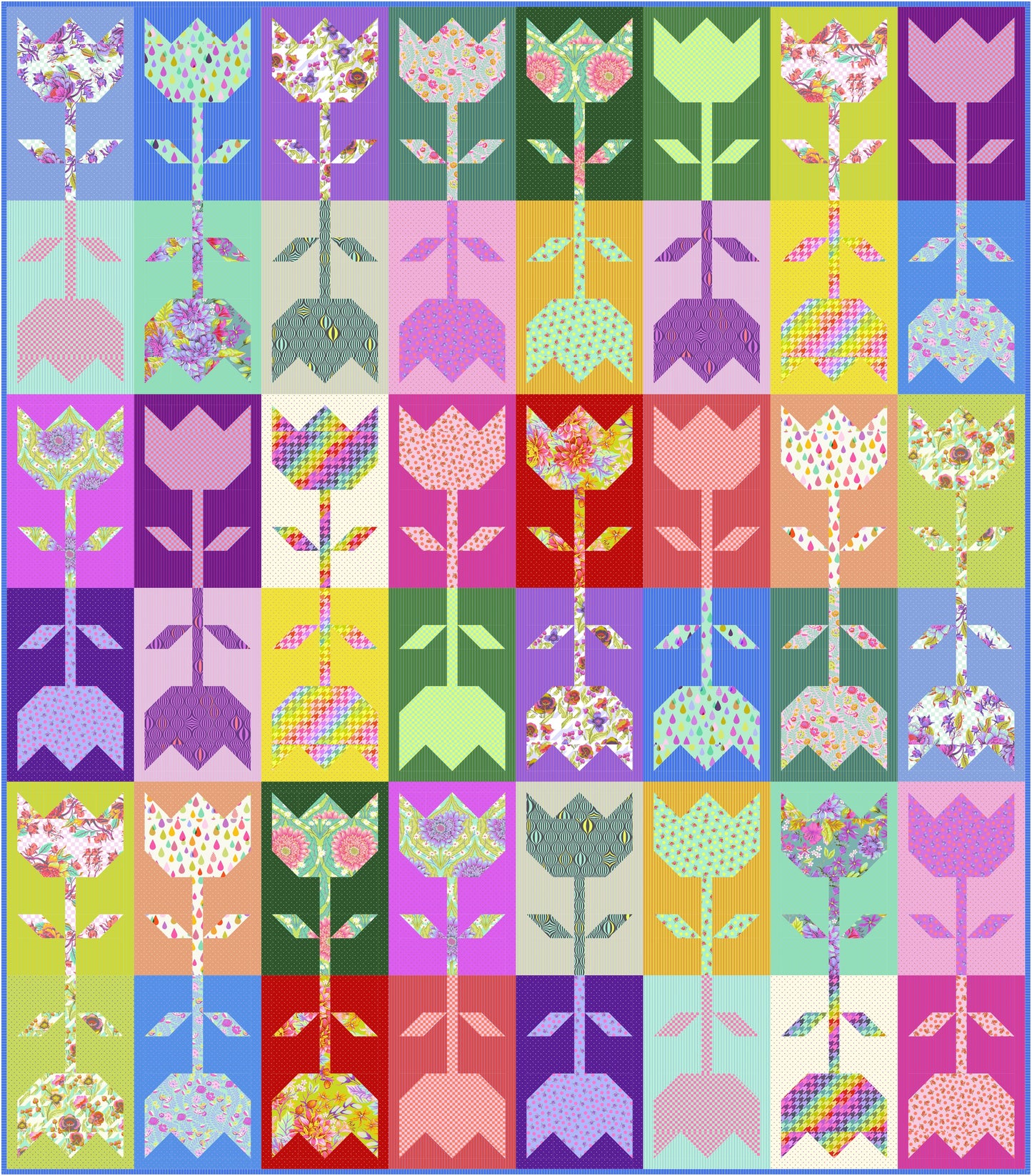 PREORDER ITEM - EXPECTED OCTOBER 2024: Untamed by Tula Pink Quilt Kits Flower Block Quilt Kit, includes pattern and USA Shipping in Price.