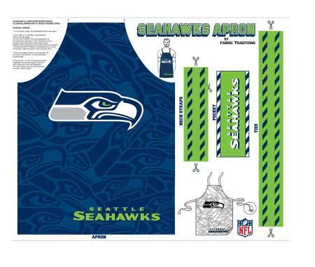 Preorder Dec 2026: NFL Seattle Seahawks Apron Panels 70692-D