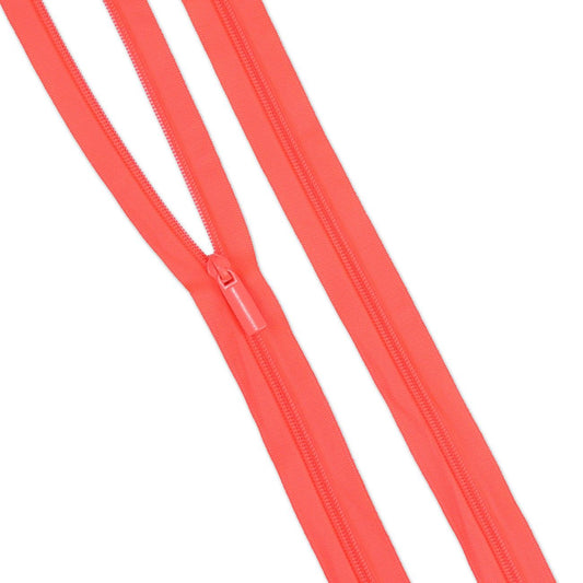 Preorder November 2026: Tula Pink Sallie Tomato: Neon Coral #5 Nylon Coil Zippers ZBY5C144