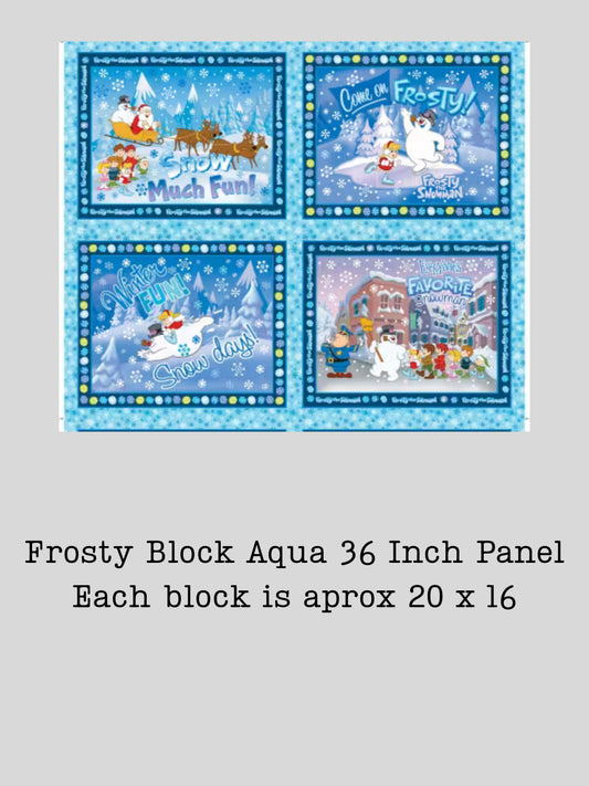 Preorder April 2027: Frosty the Snowman Frosty Block 36" Panel Aqua 15446-80
