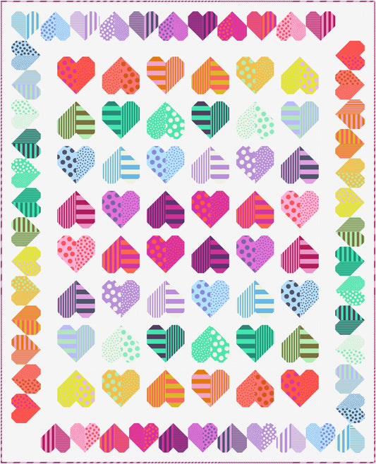 Preorder March 2027:  Full of Love Quilt Kit featuring True Colors Sticks and Stones by Tula Pink