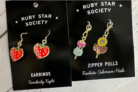 Ruby Star Society Strawberry by Kimberly Kight RS7058 Enamel Earrings