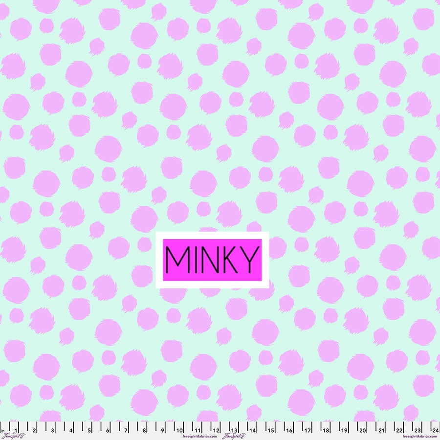 Tula Pink Tabby Road DeJa Vu Fur Ball Technomint Minky MKTP001.TECHNOMINT