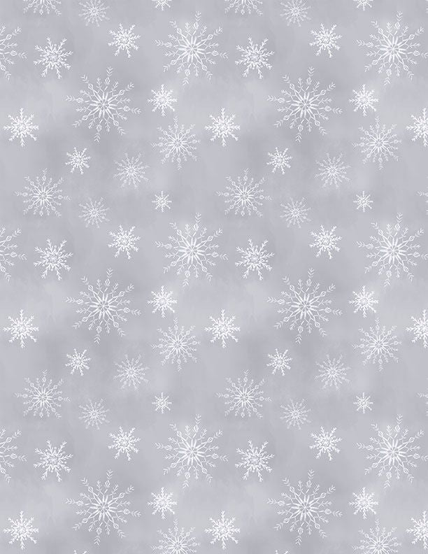 Preorder June 2026: Let It Snow-Man Snowflakes All Over Gray 27758-919 by Danielle Leone