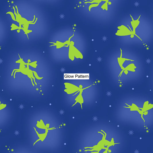 New Arrival: Glow Fairies (Glow in the Dark) Glow Fairies on Soft Pink    A870.2 Cotton Woven Fabric