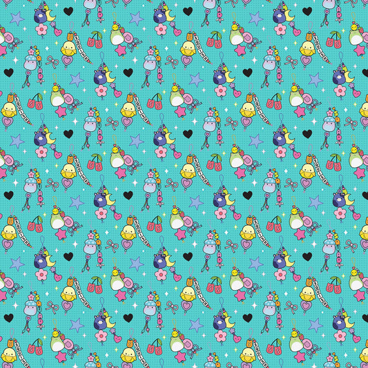 PREORDER ITEM-EXPECTED APRIL 2026: Squishmallows Joyful Charms Turquoise SQ1026-61 Cotton Woven