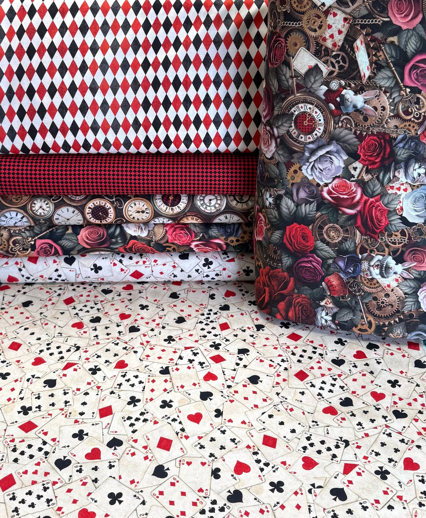 Down the Rabbit Hole Packed Watches Multi CD4229 by TT Fabrics Collection