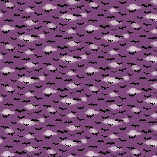 Preorder April 2027: Spooky Estate Little Bats Purple 55868-6 by Katherine Quinn