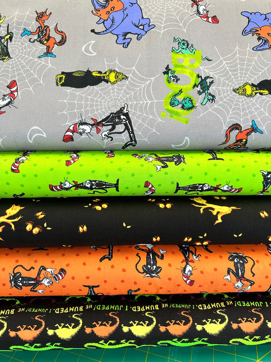 Halloween Growls, Yowls and Howls by Dr. Seues Enterprises ADED-21645-282 SPOOKY Cotton Woven Fabric