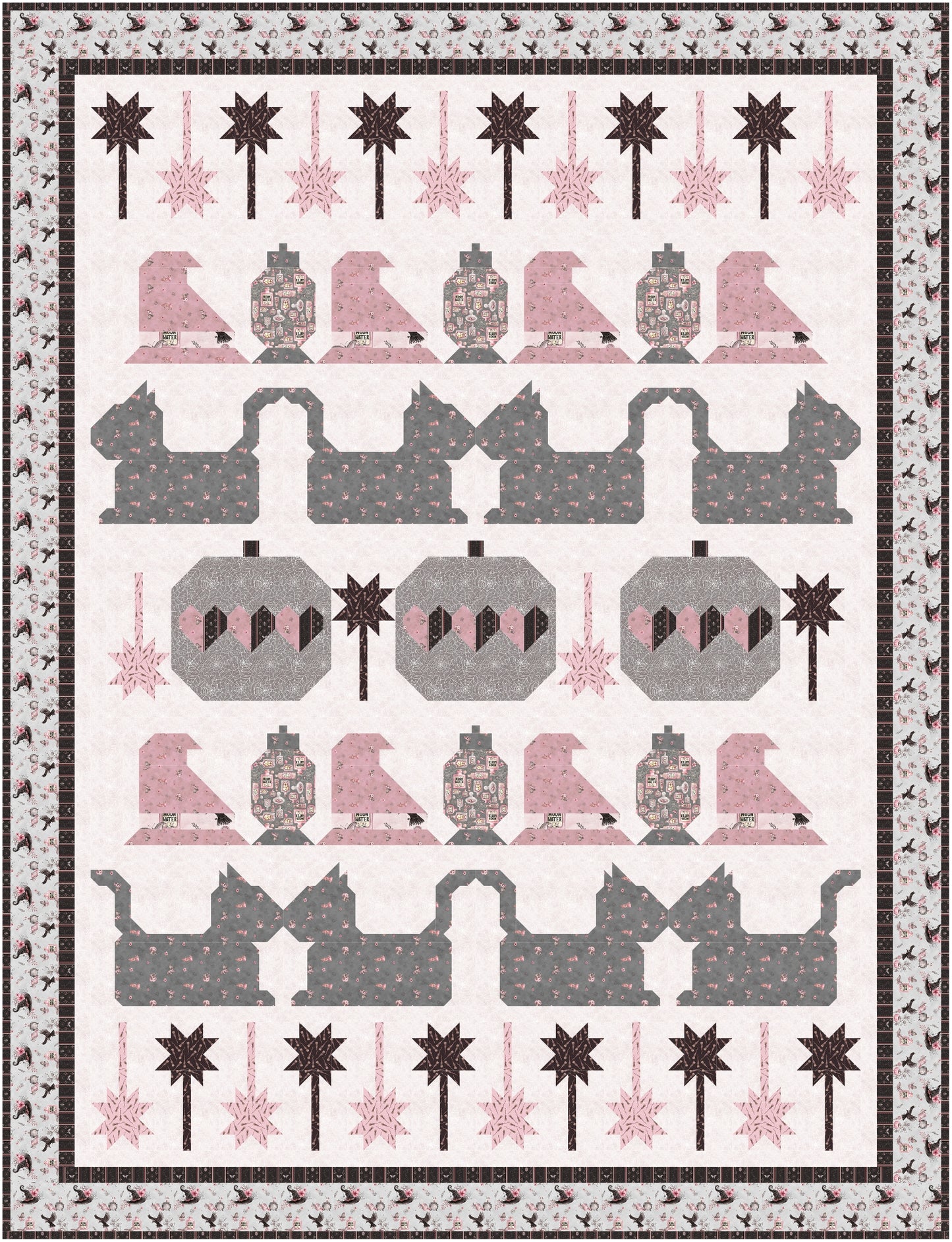 Preorder June 2027: Halloween Fun Quilt Kit Featuring Petals and Potions by Mia Presley