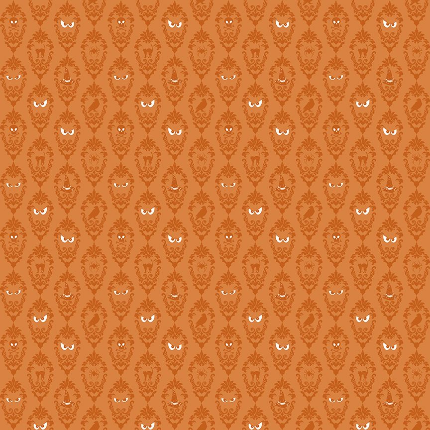 Preorder Apr 2027: Cobweb Cottage Damask Orange C19083-ORANGE