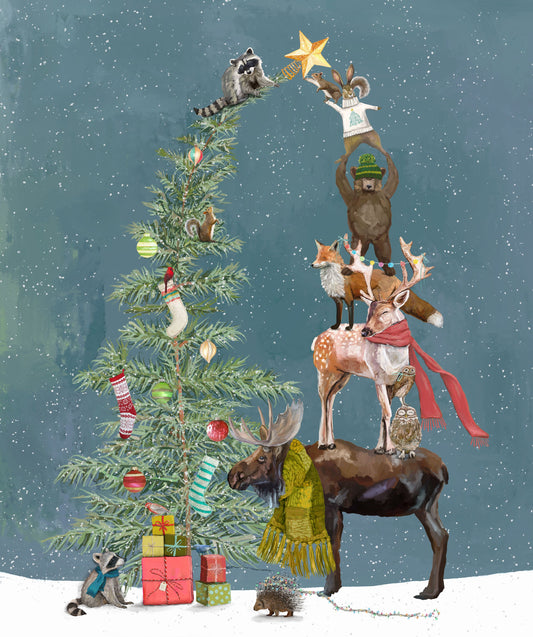 PREORDER ITEM-EXPECTED JUNE 2026: Holly Woods by Cathy Walters 36" Panel Woodland Decorating Panel 9247-79 SLATE PANEL Cotton Woven Fabric