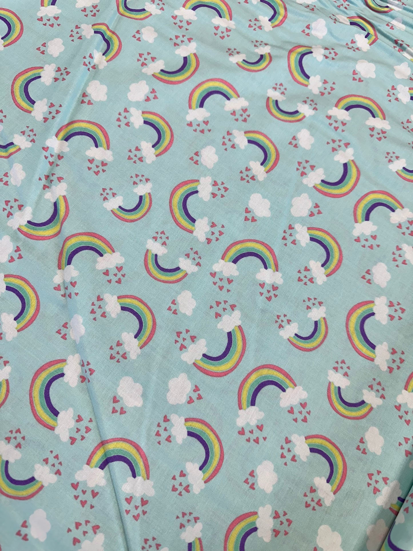 I Believe in Unicorns Rainbows & Hearts 61170601-02 Cotton Woven