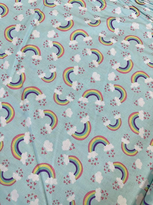 I Believe in Unicorns Rainbows & Hearts 61170601-02 Cotton Woven