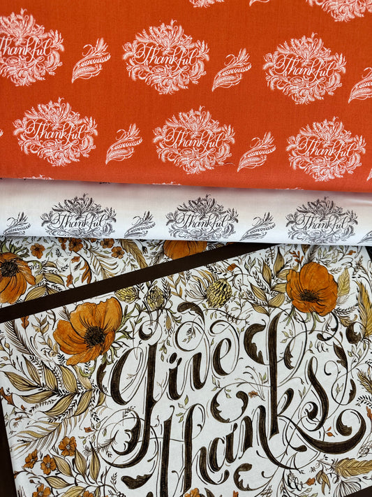 Placemats by Hester and Cook Thankful Orange    C13941-ORANGE Cotton Woven Fabric