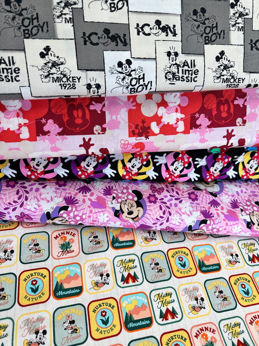 Licensed Prints Mickey and Minnie Patches    80468-A62078 Cotton Woven Fabric