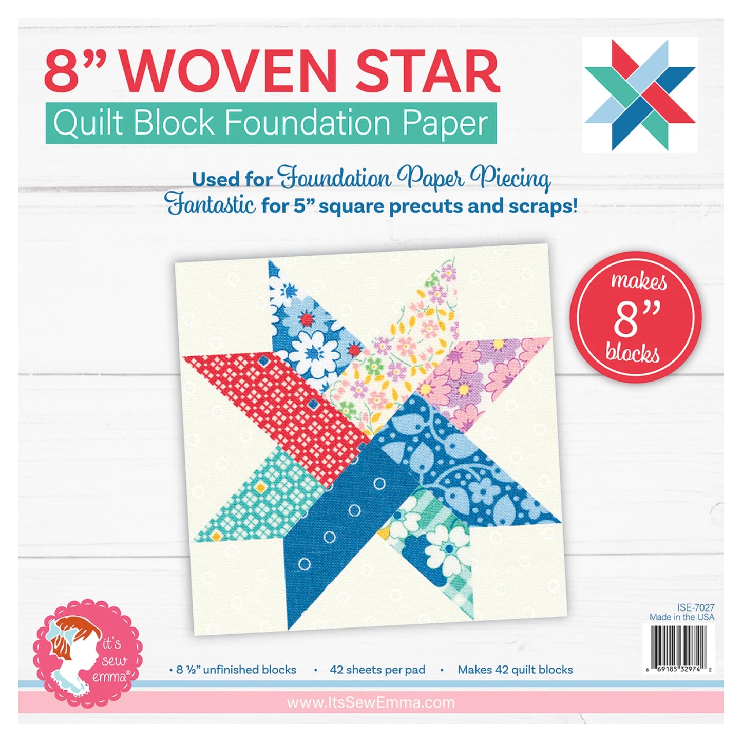 Woven Star 8" Foundation Paper Pad ISE-7027