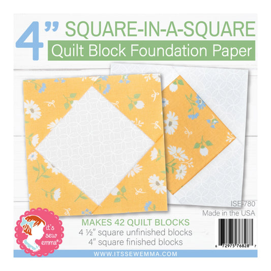 Its Sew Emma 4" Square in a Square Quilt Block Foundation Paper ISE-780