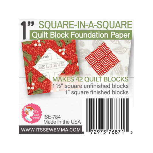 Its Sew Emma 1" Square in a Square Quilt Block Foundation Paper ISE-784