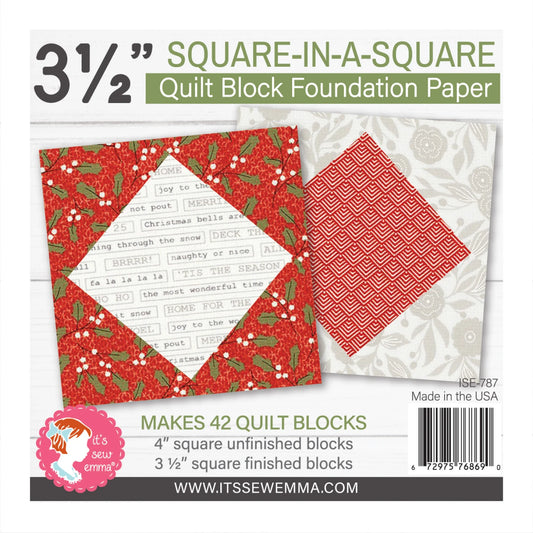 Its Sew Emma 3.5" Square in a Square Quilt Block Foundation Paper ISE-787