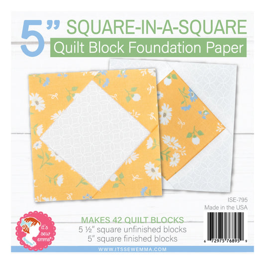 Its Sew Emma 5" Square in a Square Quilt Block Foundation Paper ISE-795