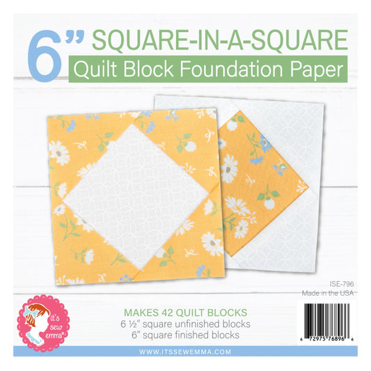 Its Sew Emma 6" Square in a Square Quilt Block Foundation Paper ISE-796