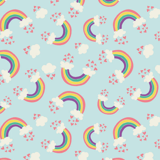I Believe in Unicorns Rainbows & Hearts 61170601-02 Cotton Woven