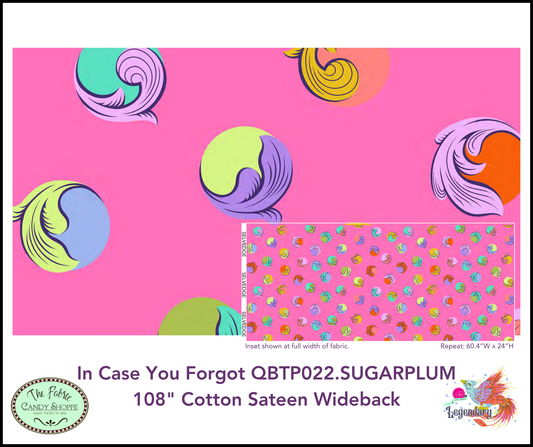 Preorder October 2026: Legendary Tula Pink Gumball 108" Wideback QBT022.Sugarplum Fabric