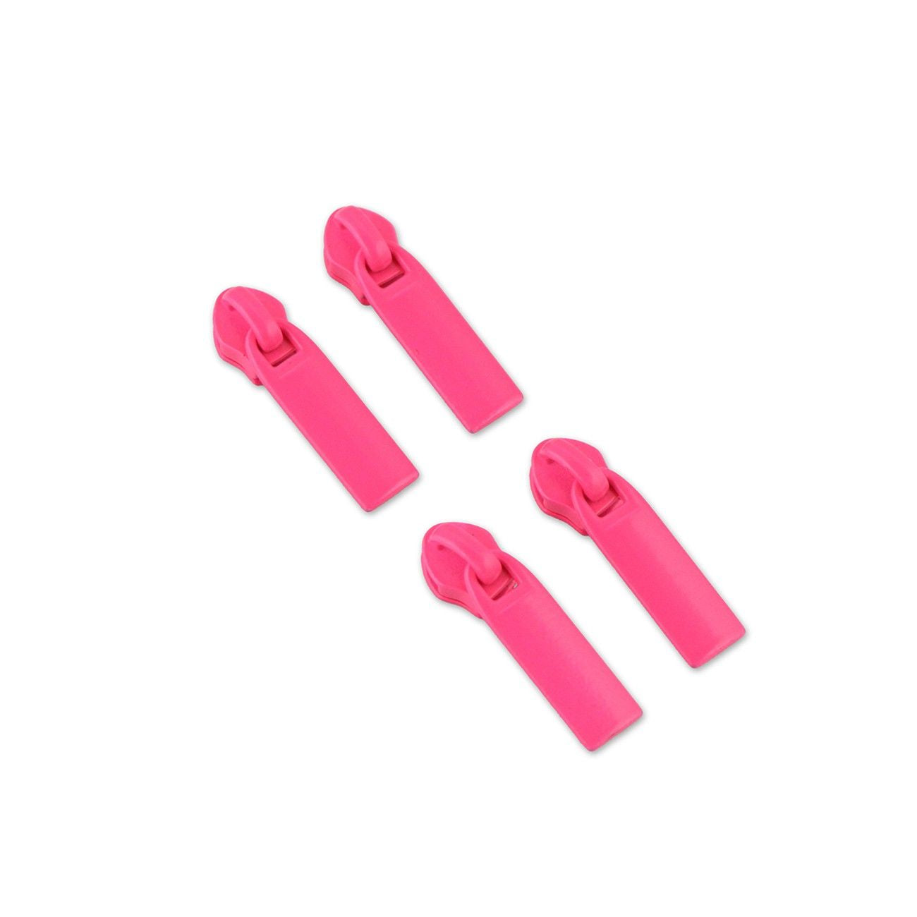 Preorder November 2026: Tula Pink Sallie Tomato: Four Neon Pink #5 Rectangle Zipper Pulls STS183NP