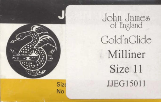 John James Gold'N Glide Milliners Straw Needles Size 11 10ct