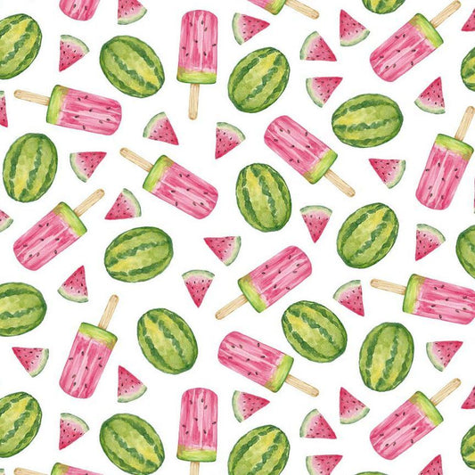 Preorder April 2026: Fruity Popsicles Watermelon & Popsicles YVETTE-CD4292 White by Yvette St. Amant