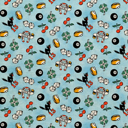 Timeless Tattoos Lucky Tattoo Toss Blue 36025894 Blue Canvas