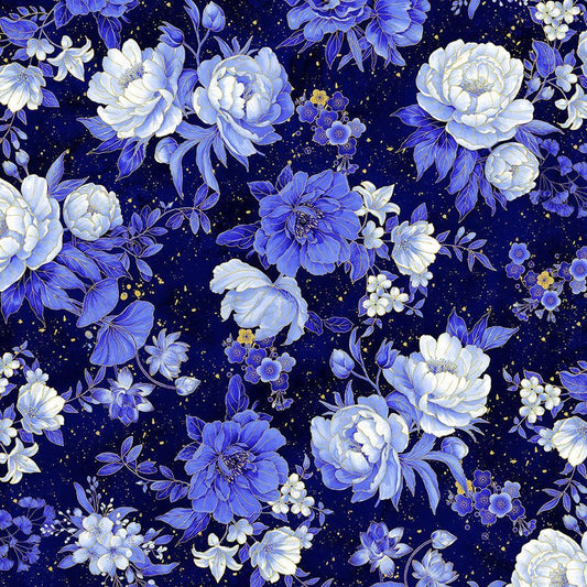 PREORDER ITEM EXPECTED IN JANUARY 2026 Moonlight By Chong-A Hwang  Navy Metallic CM3981-NAVY Cotton Woven