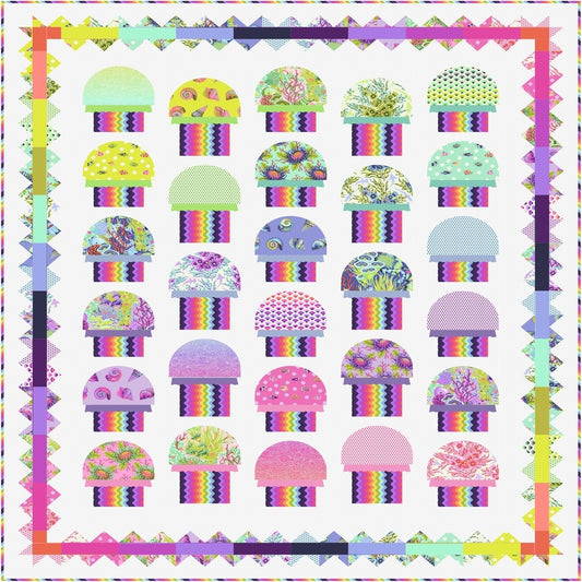 Preorder May 2026: Floral Reef Tula Pink Jellyfishing Quilt Kit Designed by Stacey Day