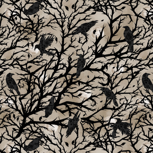 Preorder June 2026: Darkly Enchanted Taupe Crows In Tree Silhouette 4797-41 by Episodic Drawing