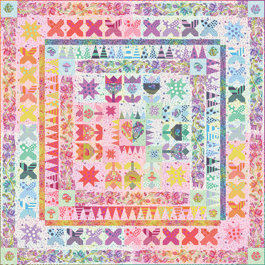 Preorder March 2027: Down to Earth Tula Pink Gardens of the Galaxy Quilt Kit KIT2QTTP.Gardens